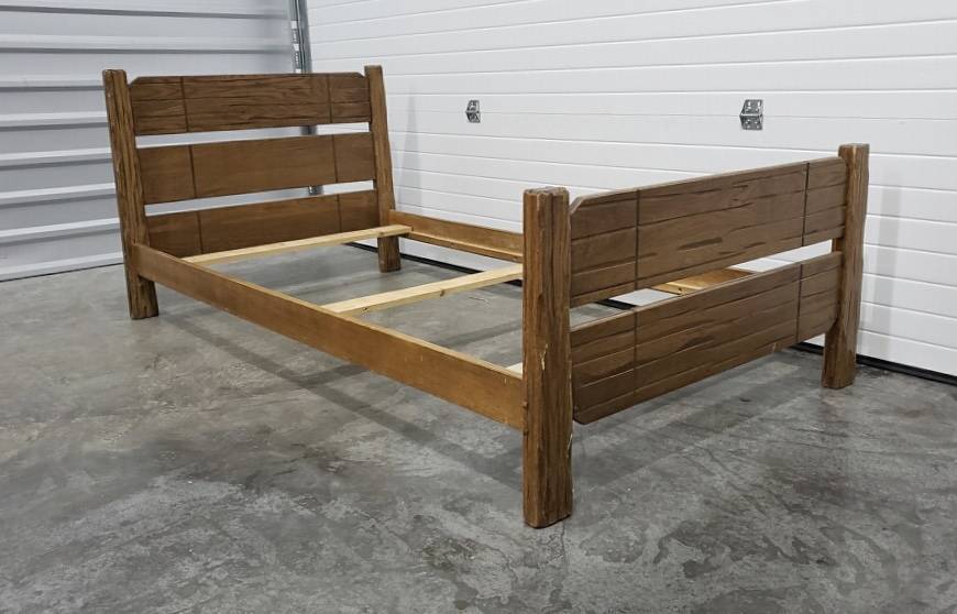 Rustic Ranch Oak Twin Bed Frame, Oak Twin Bed Frame