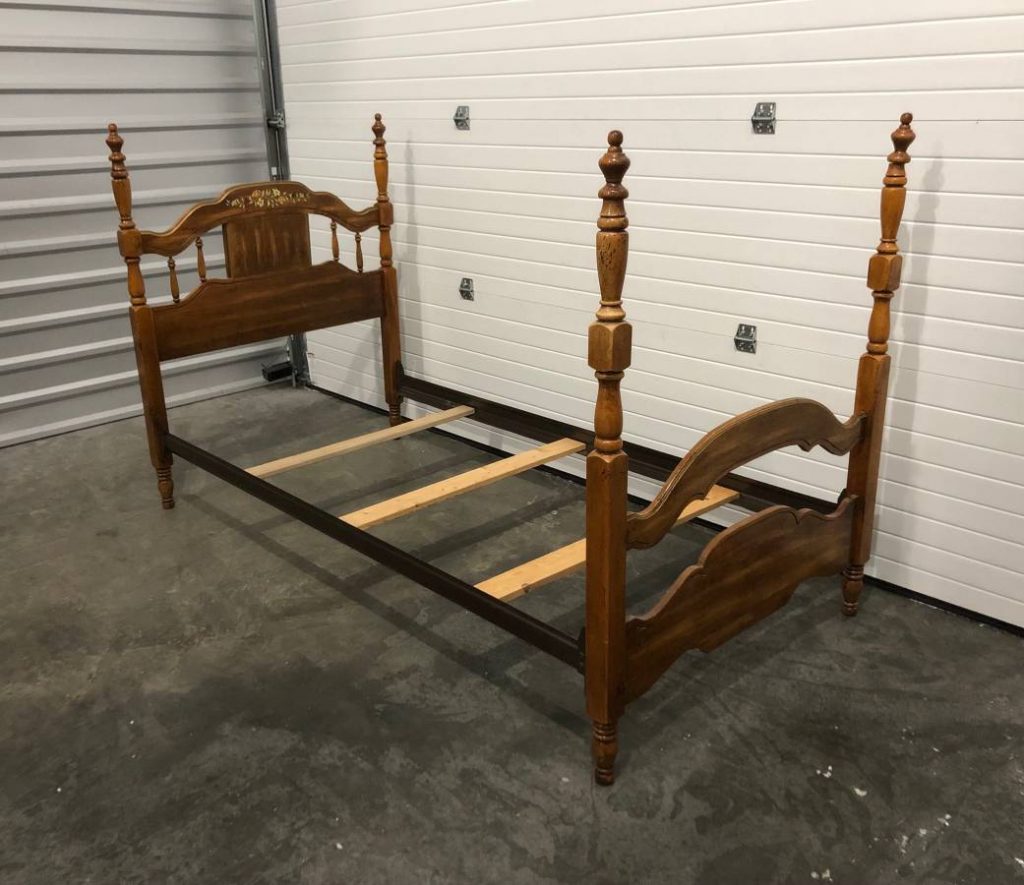 REDUCED!! Antique Solid Wood Twin 4 Poster Bed Frame Creative Bargains