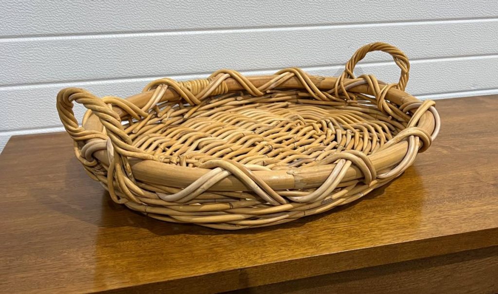 Sturdy Oval Rattan Serving Tray with Handles Creative Bargains
