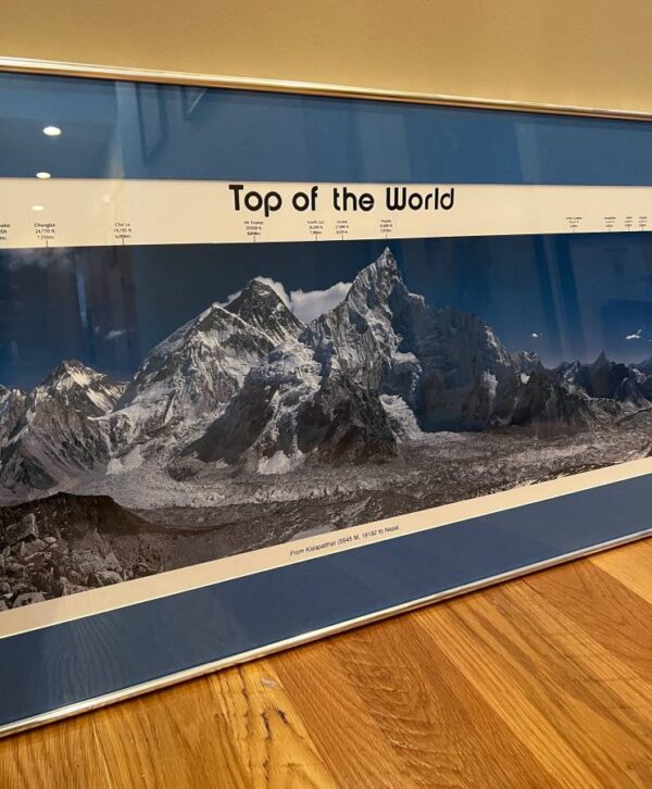 “Top of the World” Silver Framed Matted Panoramic Picture of Nepal