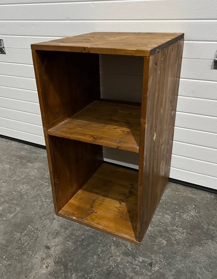 Rustic Knotty Pine Cube Shelf with 2 Cubbies Creative Bargains