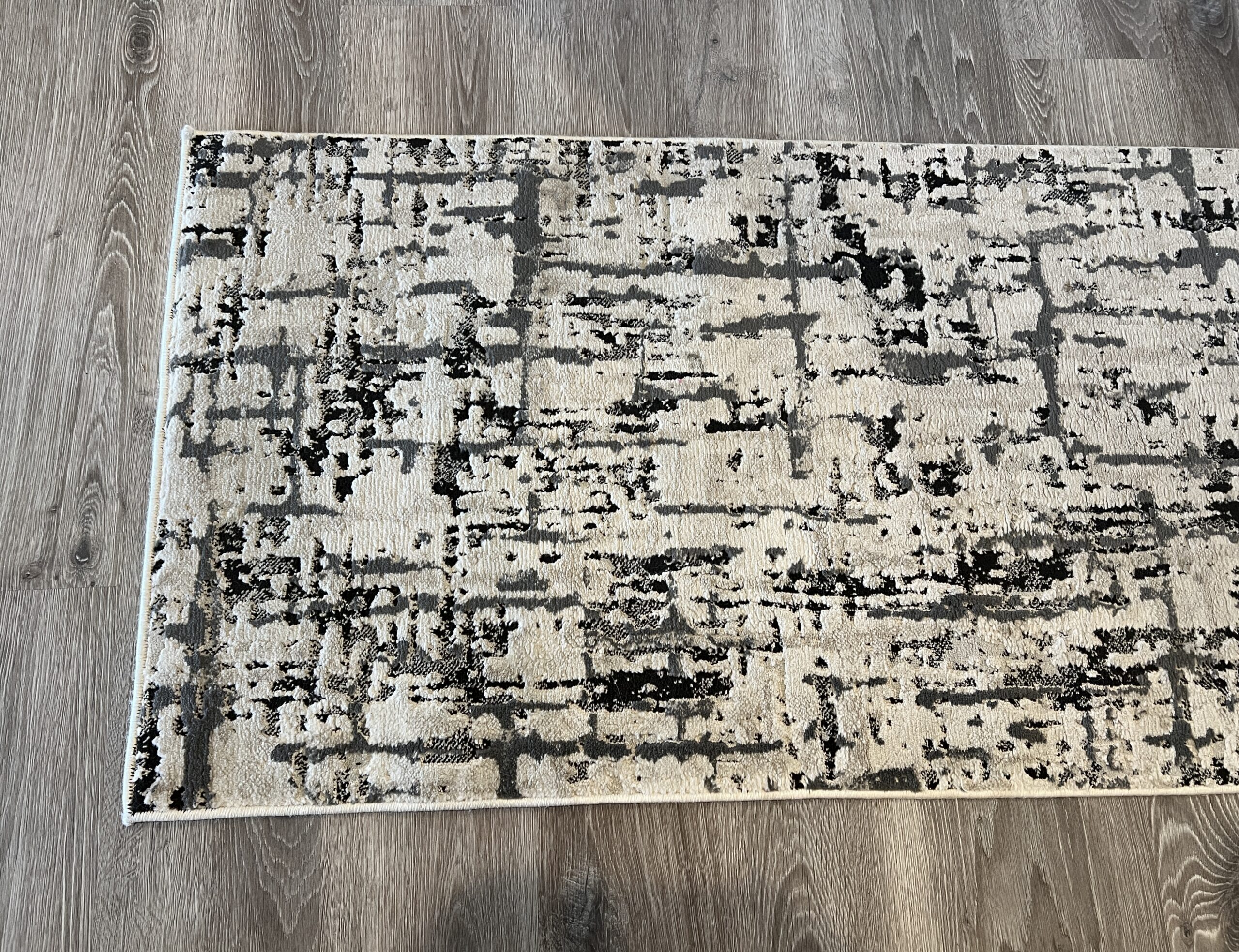 Cream, Gray, and Espresso Runner Area Rug Creative Bargains