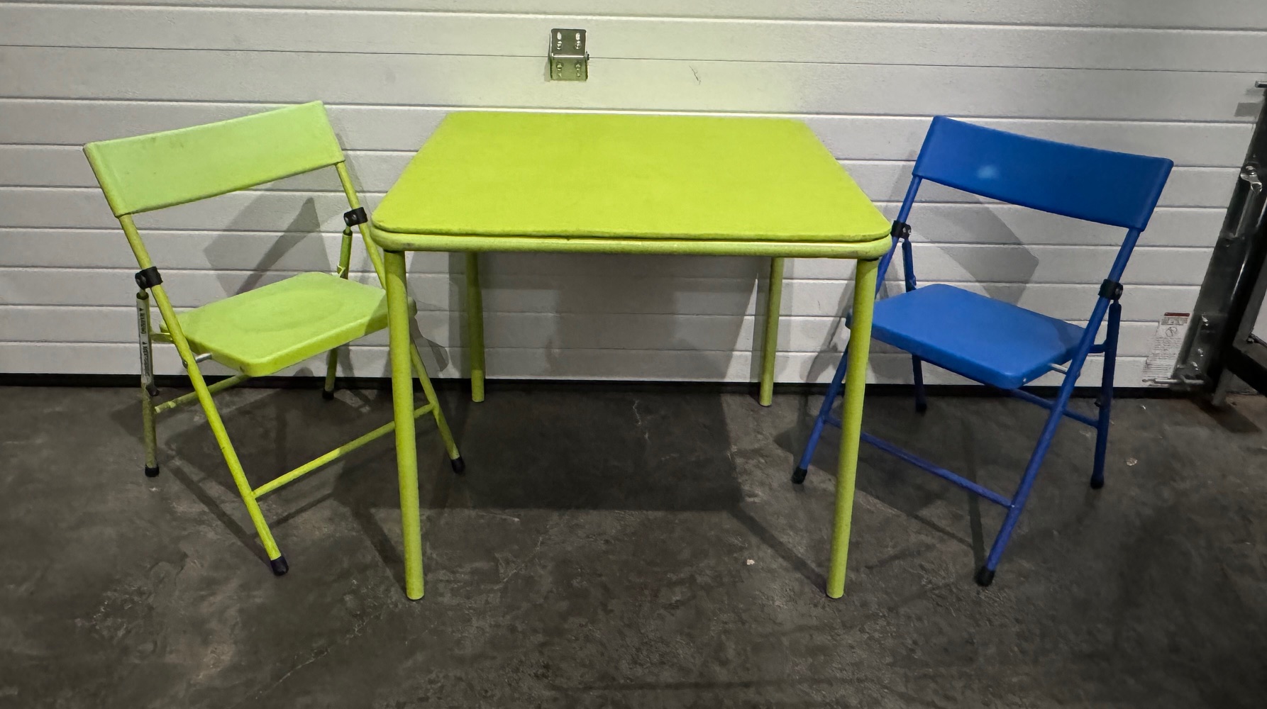 Blue card table and chairs hot sale