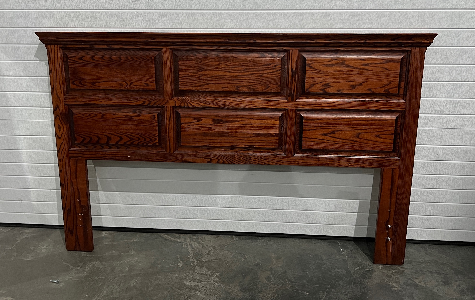 Rustic Dark Solid Oak Queen Solid Panel Headboard Creative Bargains